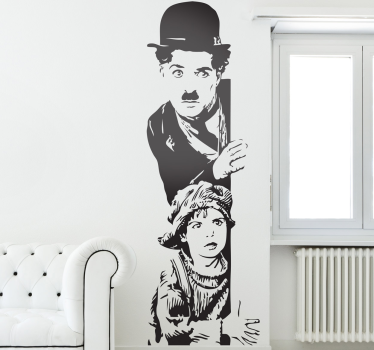 Sticker mural salon feux de la rampe Chaplin - TenStickers