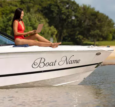 Autocollant nom de bateau style élégant - TenStickers
