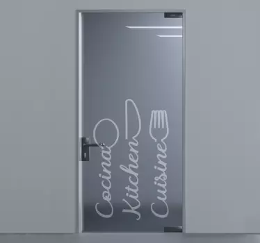 Autocollant de porte en verre de cuisine - TenStickers