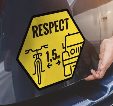autocollant de voiture de cycliste de respect - TenStickers