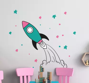 Autocollant espace fusée - TenStickers