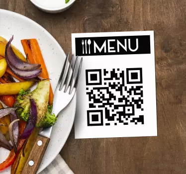Autocollant menu code QR personnalisable - TenStickers