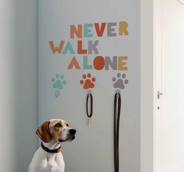 Autocollant mural laisse de chien promenade - TenStickers