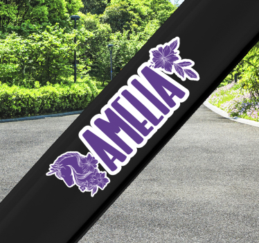 Autocollant vélo personnalisable animal licorne - TenStickers