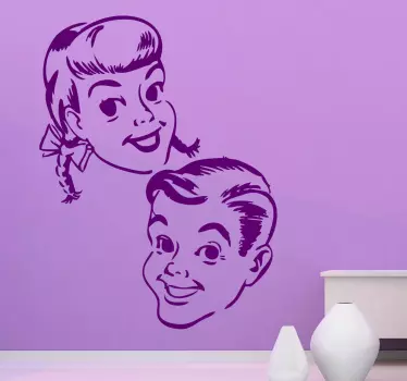 Autocollant mural retro enfants - TenStickers