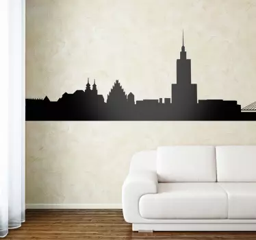 Autocollant mural skyline Varsovie - TenStickers