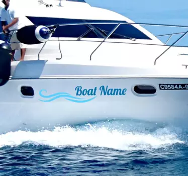 Autocollant nom de bateau avec vagues - TenStickers