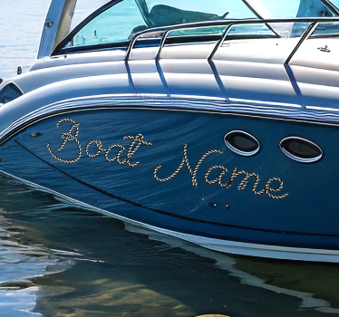 Autocollant nom de bateau effet corde  - TenStickers