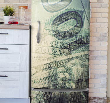 Sticker frigo superposition de devises - TenStickers