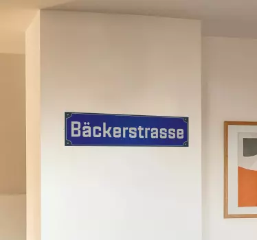 Sticker panneau plaque nom de rue suisse - TenStickers
