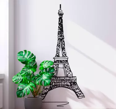 Sticker Paris Tour Eiffel style minimaliste - TenStickers