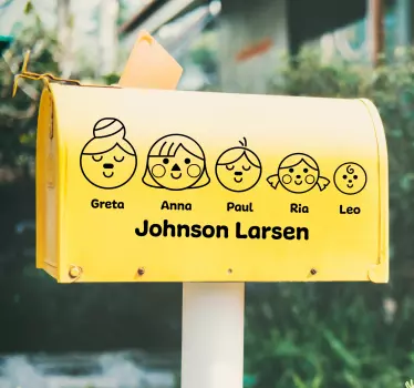 Sticker Personnalisé Boîte aux lettres avec noms et prénoms - TenStickers