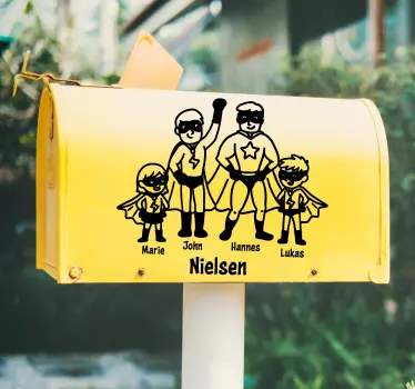 Autocollant Personnalisé Boîte aux lettres papas super-héros - TenStickers