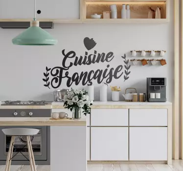 Sticker mural texte Cuisine française - TenStickers