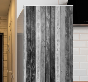 Sticker frigo panneaux de bois rustiques - TenStickers