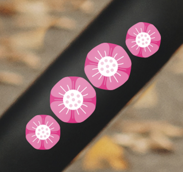 Autocollant vélo arrangement botanique rose - TenStickers