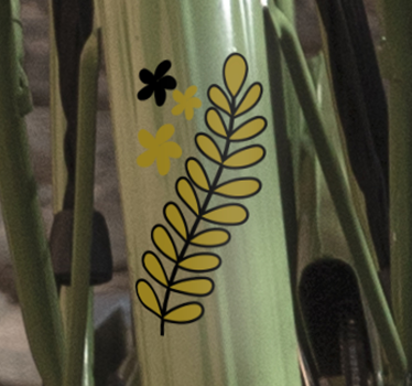 Autocollant vélo branche verte florale - TenStickers