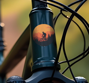 Autocollant vélo coucher de soleil orange - TenStickers