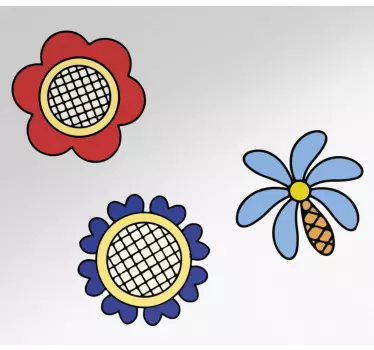 Autocollant vélo éléments floraux ludiques - TenStickers