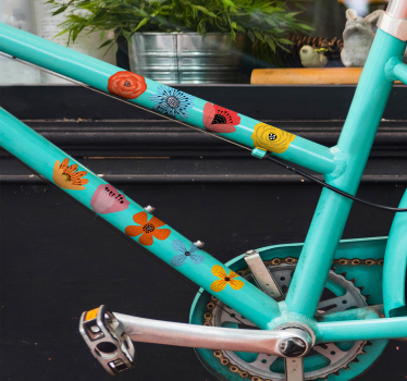 Autocollant vélo Fleurs colorées - TenStickers