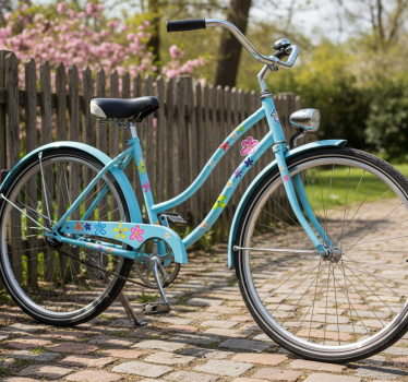 Autocollant vélo fleurs hippies groovy - TenStickers