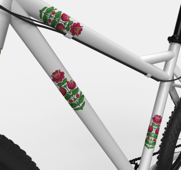 Autocollant vélo fleurs polonaises - TenStickers