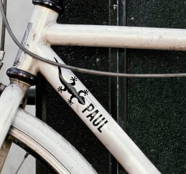 Autocollant vélo gecko avec nom - TenStickers