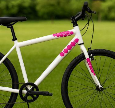 Autocollant vélo hexagones roses - TenStickers