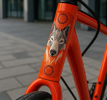 Autocollant vélo loup orange alpha - TenStickers