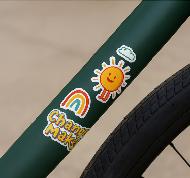 Autocollant vélo monde vert - TenStickers