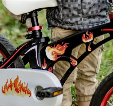 Autocollant vélo motif flamme - TenStickers