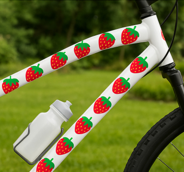 Autocollant vélo motif fraise - TenStickers