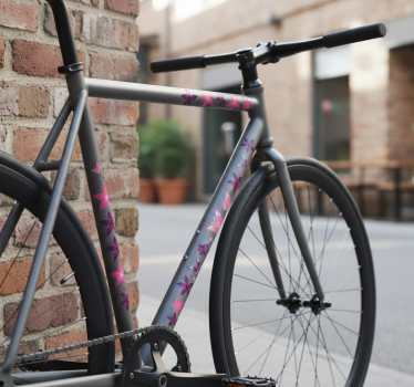 Autocollant vélo motifs floraux papillons roses - TenStickers