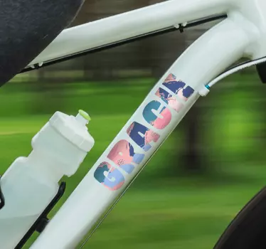 Autocollant vélo nom coloré personnalisable - TenStickers