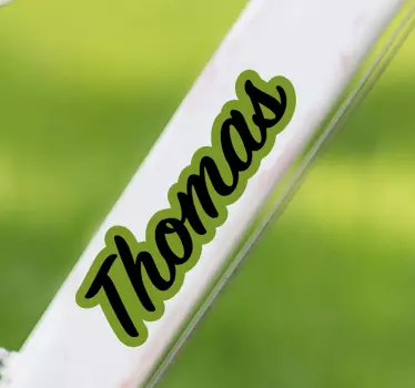 Autocollant vélo nom contour vert - TenStickers