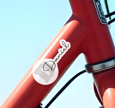 Autocollant vélo nom personnalisé avec initiale - TenStickers