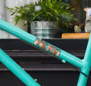 Autocollant vélo prénom personnalisé design rétro - TenStickers