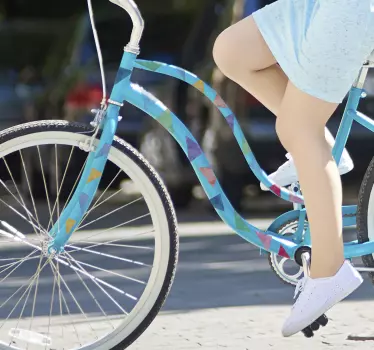 Autocollant vélo triangles multicolores - TenStickers