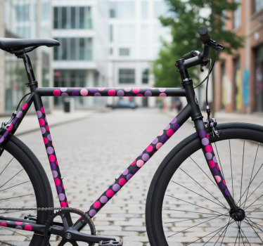 Autocollant vélo pois violets et roses - TenStickers
