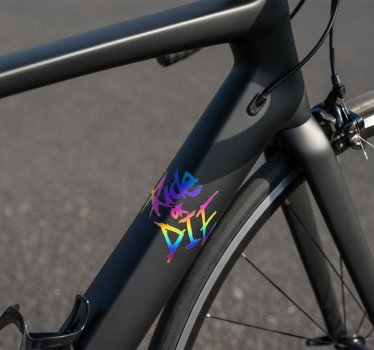 Autocollant vélo ride ou crève texte - TenStickers