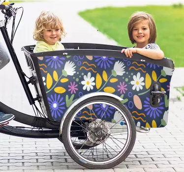 Autocollant vélo style de composition florale - TenStickers