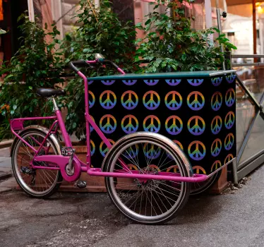 Autocollant vélo symboles de paix colorés - TenStickers