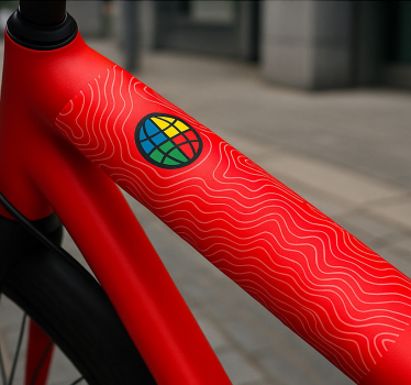 Autocollant vélo topographie du tour du monde - TenStickers