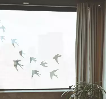 Sticker fenêtre motifs oiseaux - TenStickers