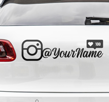 Autocollant voiture nom instagram personnalisé jeune - TenStickers