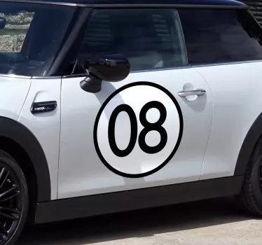 Sticker voiture chiffre arrondi - TenStickers