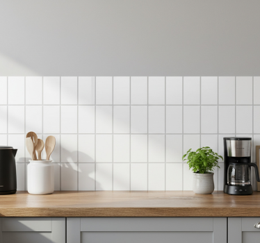 Sticker cuisine - carrelage adhésif blanc long - TenStickers