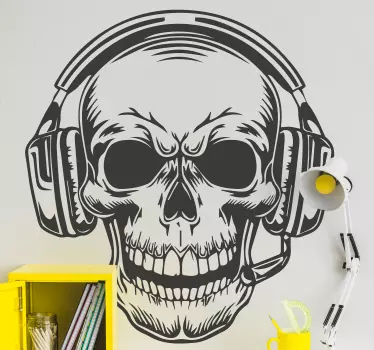 Skin Playstation Crâne avec casque - TenStickers
