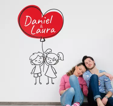 Sticker amour couple personnalisable - TenStickers
