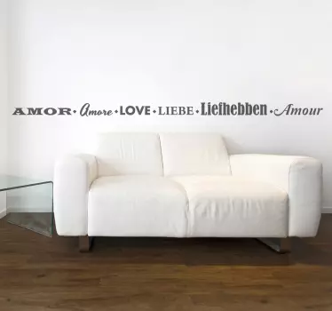 Sticker amour multilingue - TenStickers
